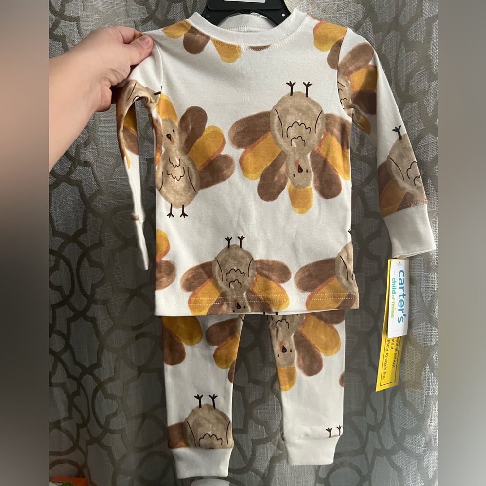 Carter's Kids Turkey Print Set - Thanksgiving  12 months